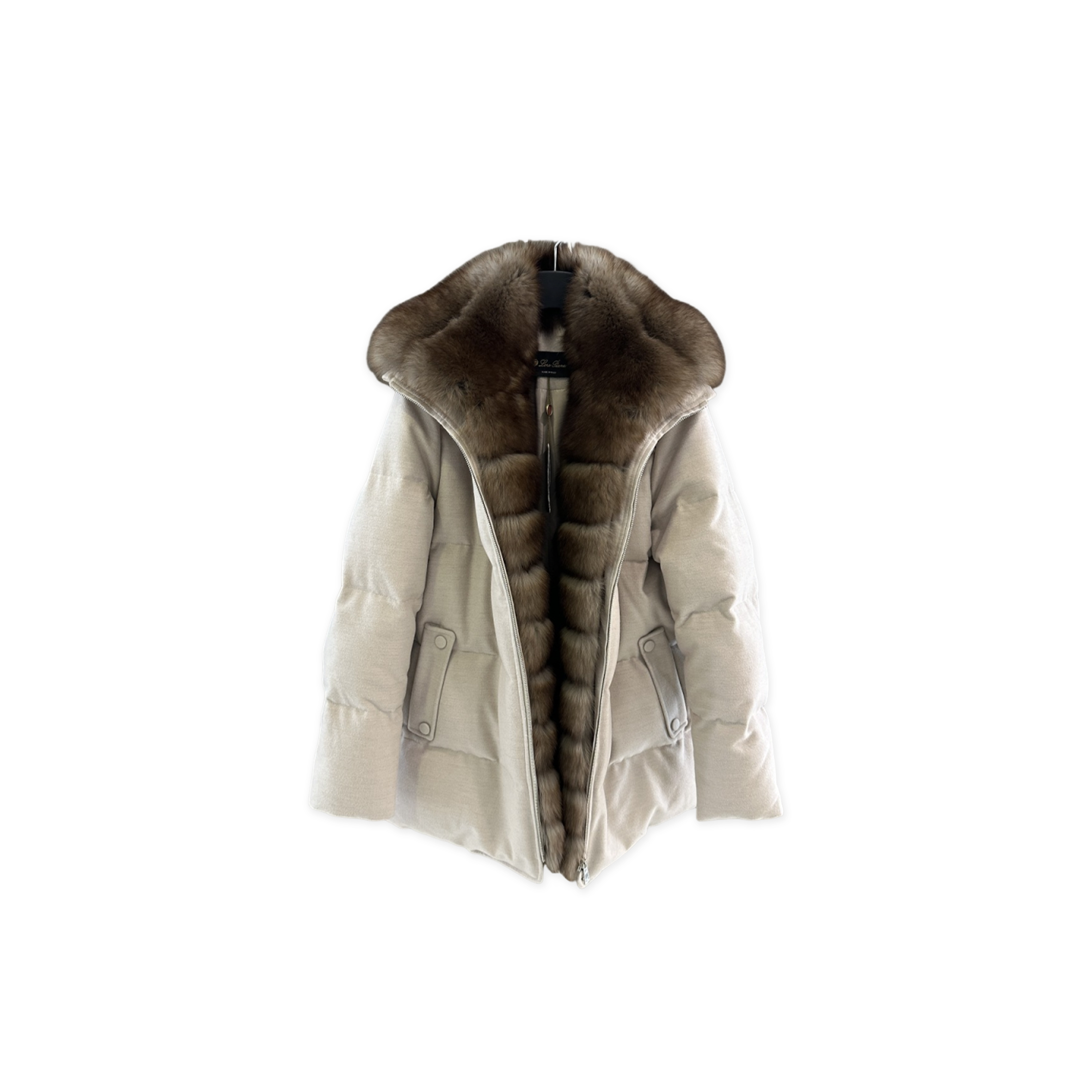 LORO PIANA DOWN JACKET WITH FUR COLLAR